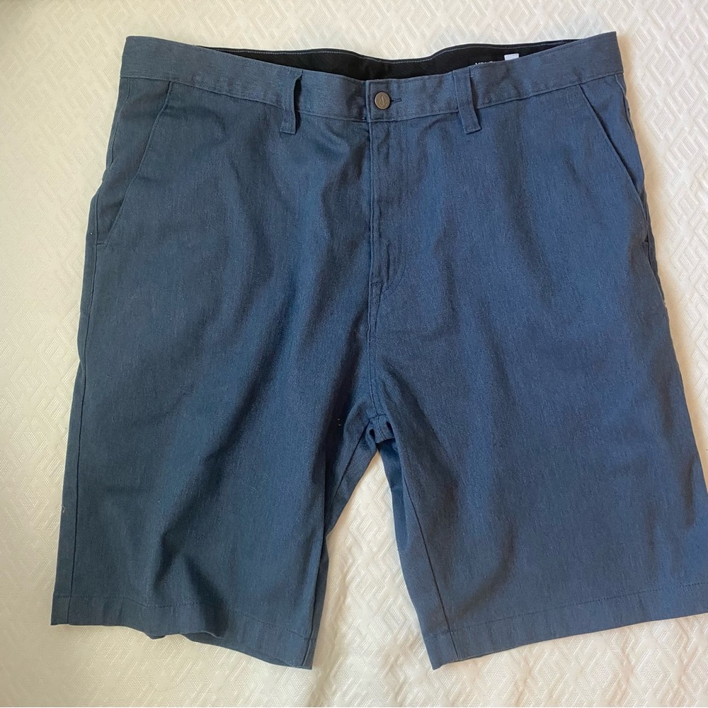 Volcom Blue Flat Front Shorts Casual Style